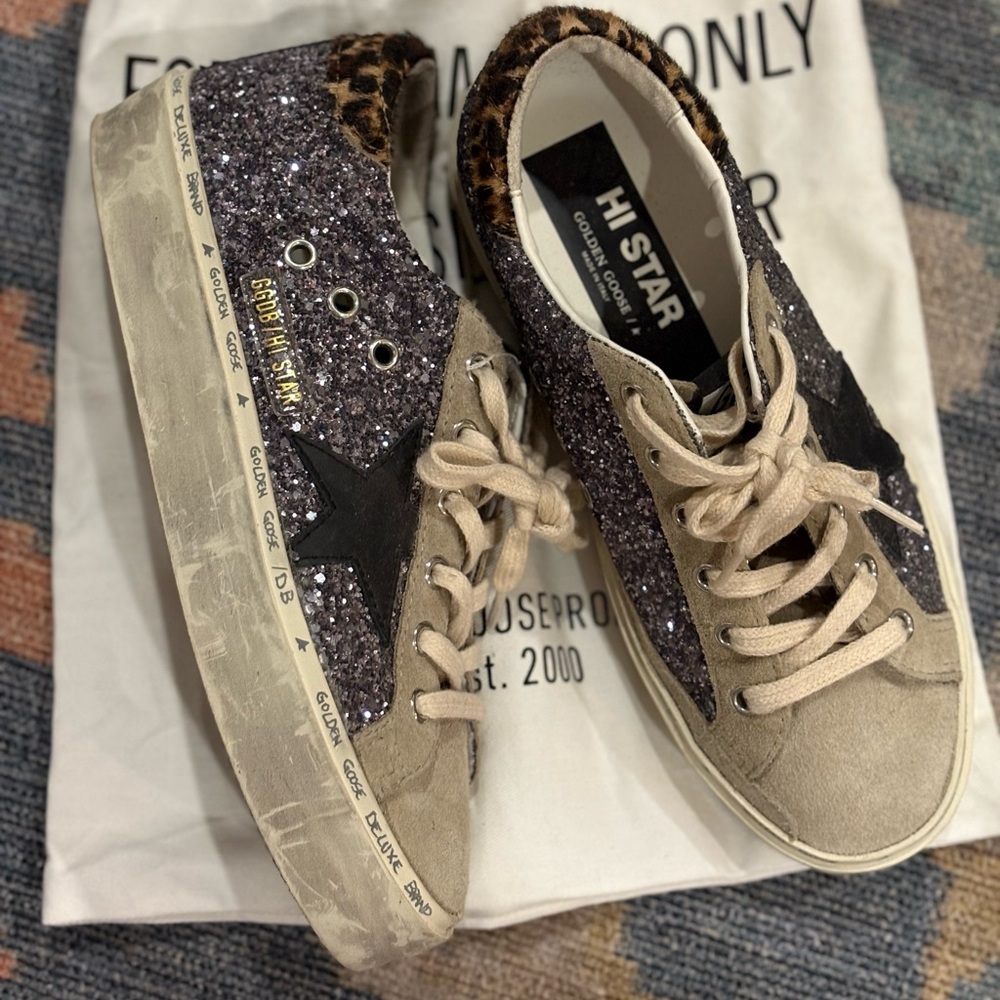 Golden Goose Hi Star Platform Sneakers Sz 37